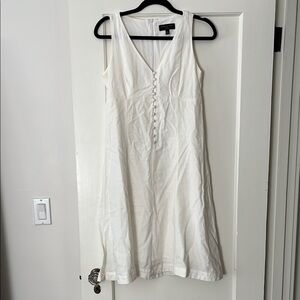 Banana Republic White Sleeveless V-Neck Sundress